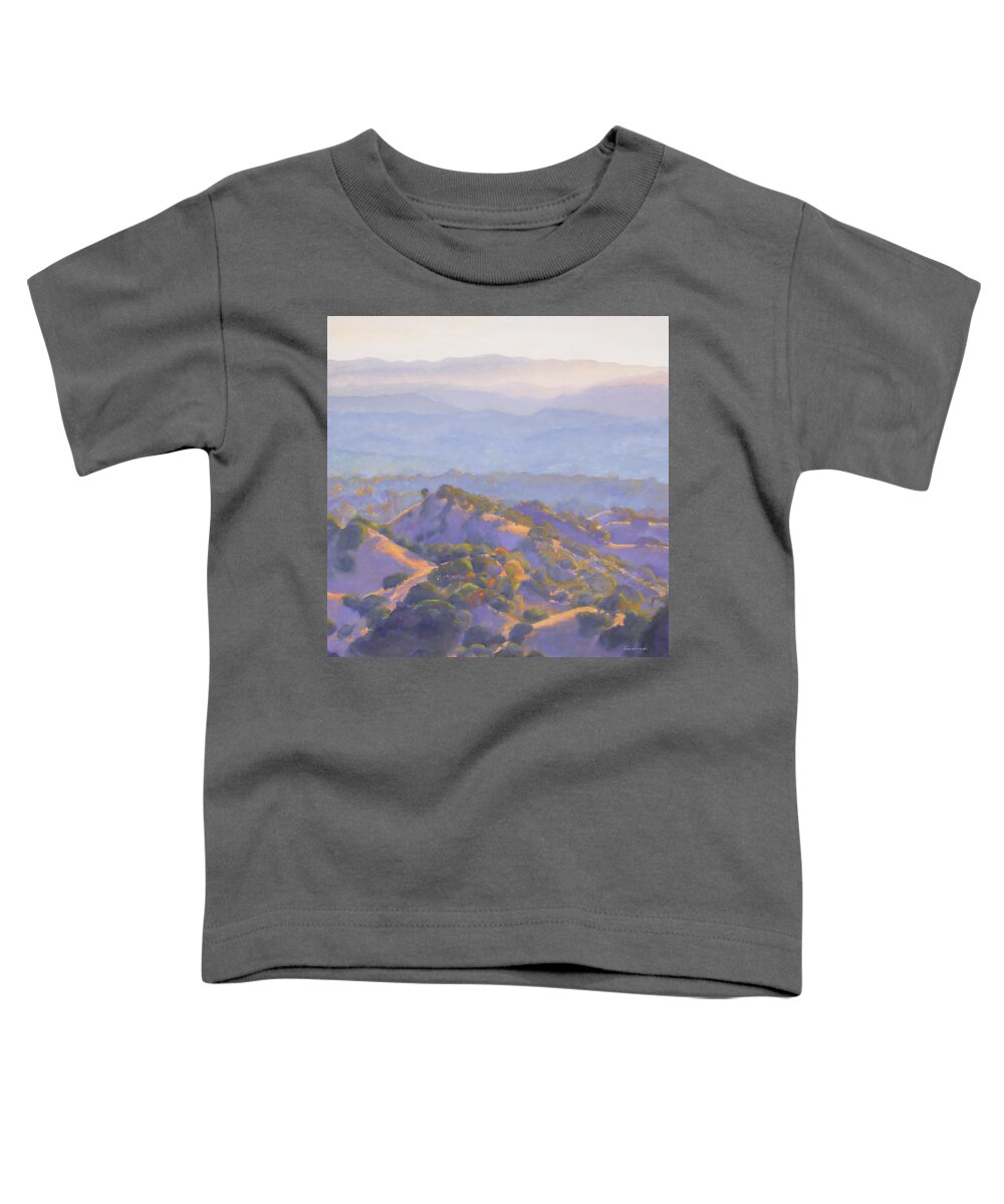 Sunset Toddler T-Shirt featuring the painting Sunset Diablo Foothills by Kerima Swain