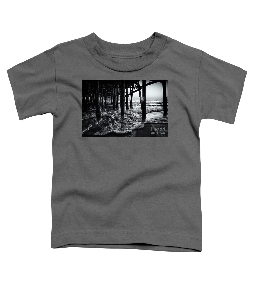 Santa Monica Toddler T-Shirt featuring the photograph Sunset Under the Santa Monica Pier by Doug Sturgess