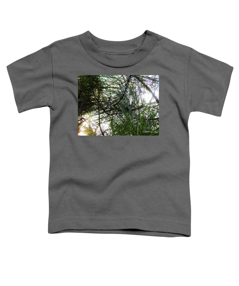 Sunrise Toddler T-Shirt featuring the photograph Sunshine Through Pine Needles by D Hackett