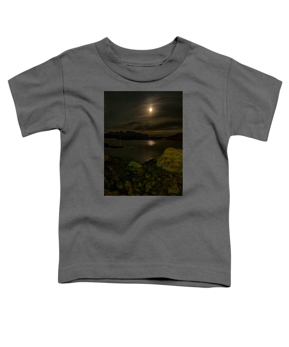 Moon Toddler T-Shirt featuring the photograph Svolvaer Bay by Mark Llewellyn