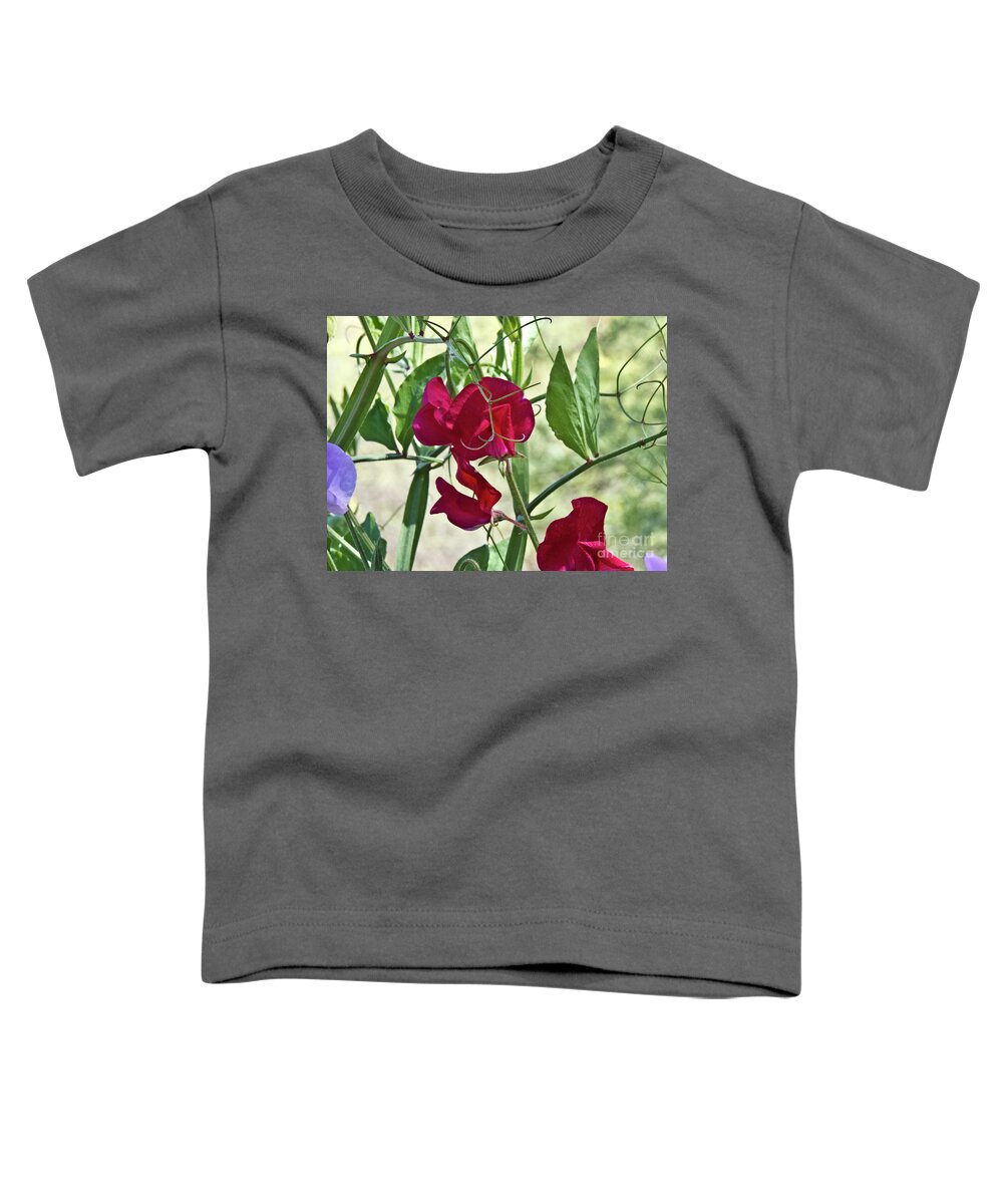 Boyce Thompson Arboretum Toddler T-Shirt featuring the photograph Sweet Peas in the Shade by Kathy McClure