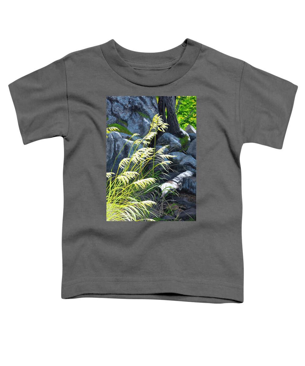 Sunny Toddler T-Shirt featuring the painting Tall Grass in a Breeze by Lynn Hansen