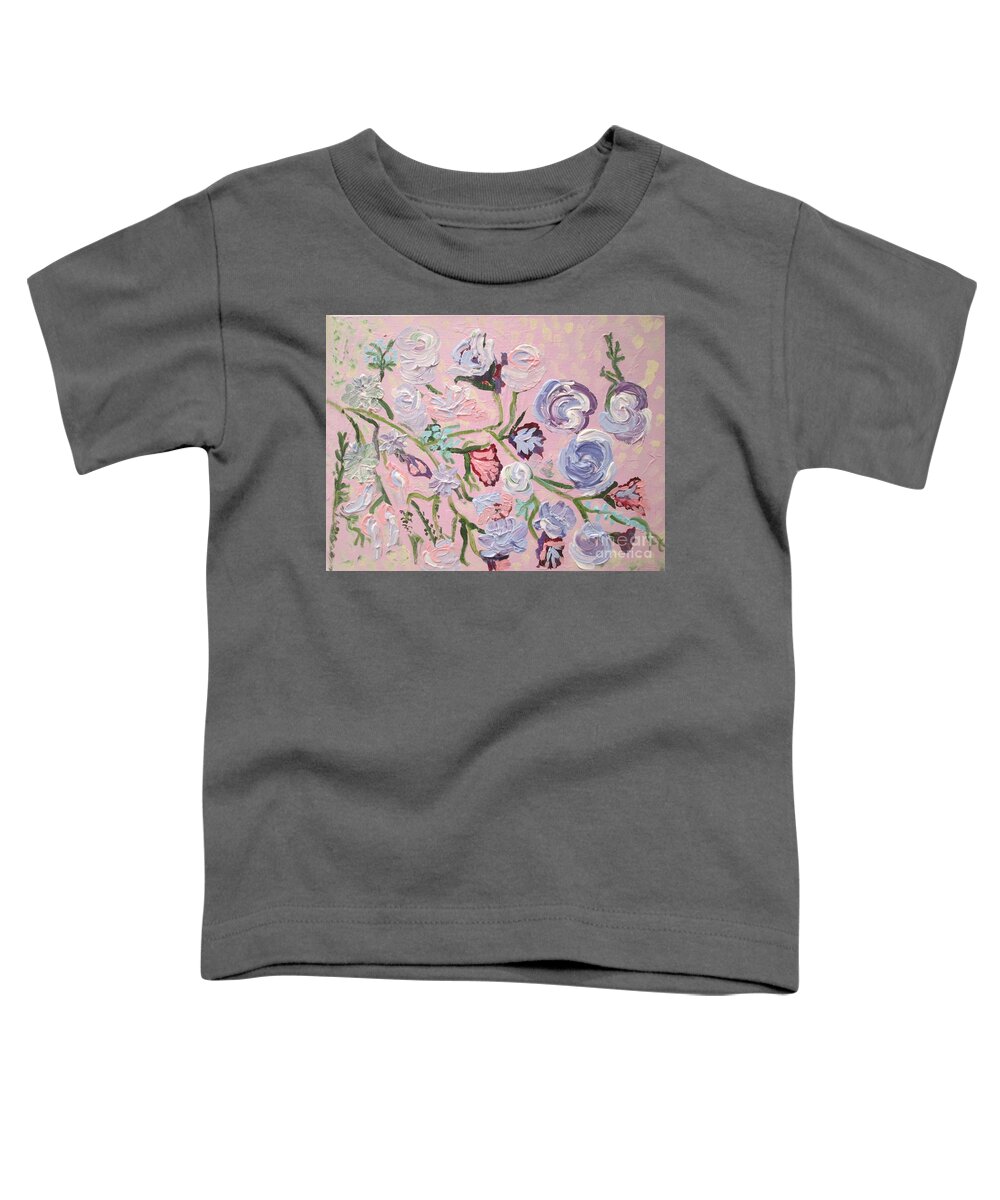 Flowers Toddler T-Shirt featuring the painting Tapestry 2 by Jennylynd James