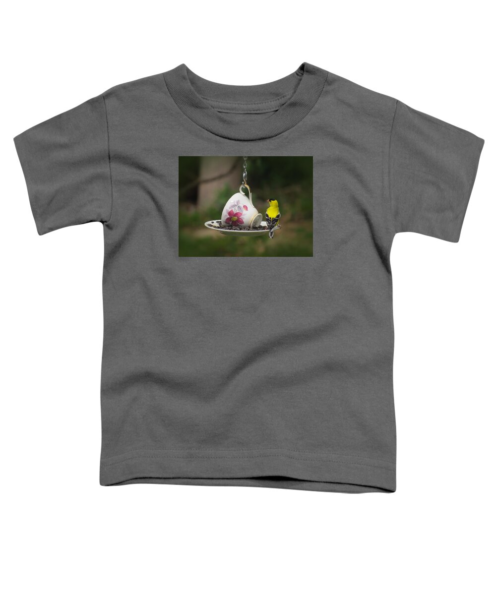 Bird Toddler T-Shirt featuring the photograph Teacup Finch by MTBobbins Photography