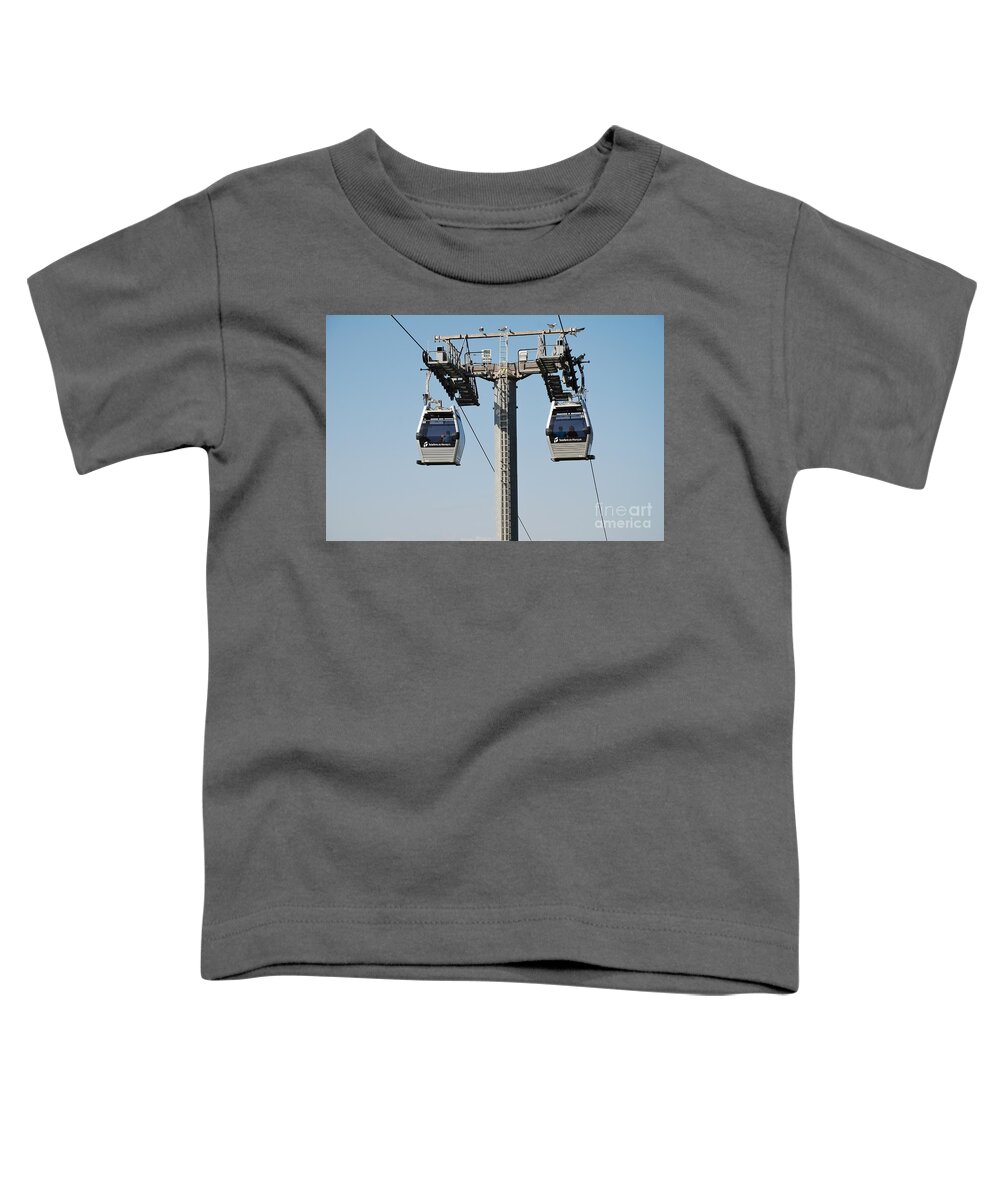 Teleferic Toddler T-Shirt featuring the photograph Teleferic cable cars in Barcelona by David Fowler