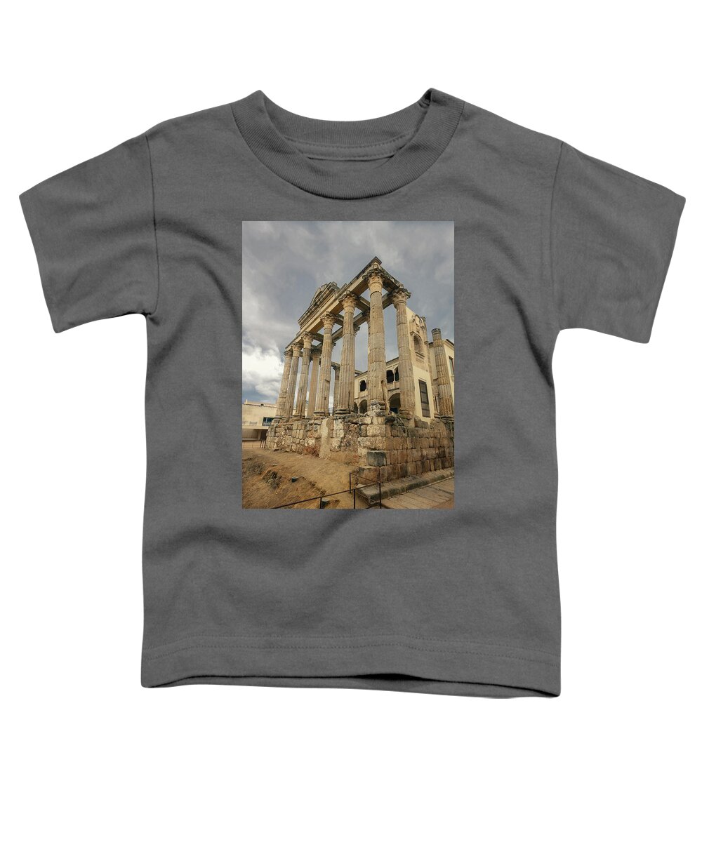 Joan Carroll Toddler T-Shirt featuring the photograph Temple of Diana Merida Spain by Joan Carroll