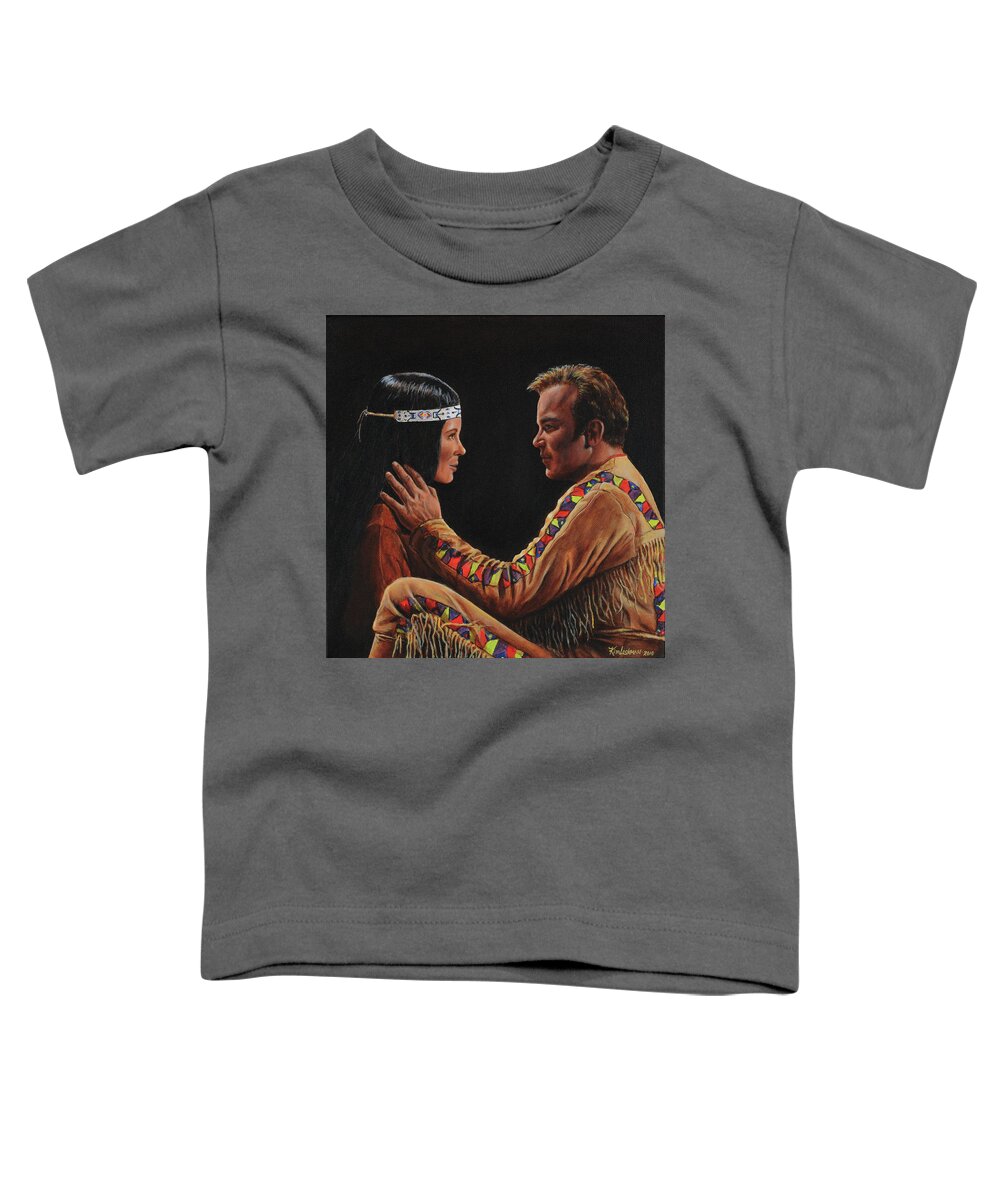 Star Trek Toddler T-Shirt featuring the painting Tenderness In His Touch by Kim Lockman