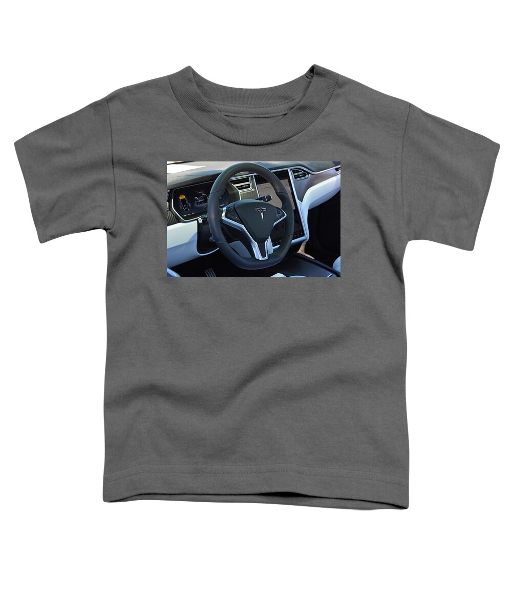 Tesla Toddler T-Shirt featuring the photograph Tesla Model X Interior by Mike Martin