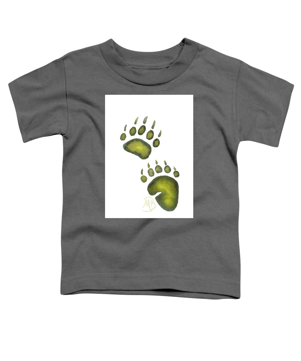 Bear Toddler T-Shirt featuring the painting Tread Lightly by Monica Burnette