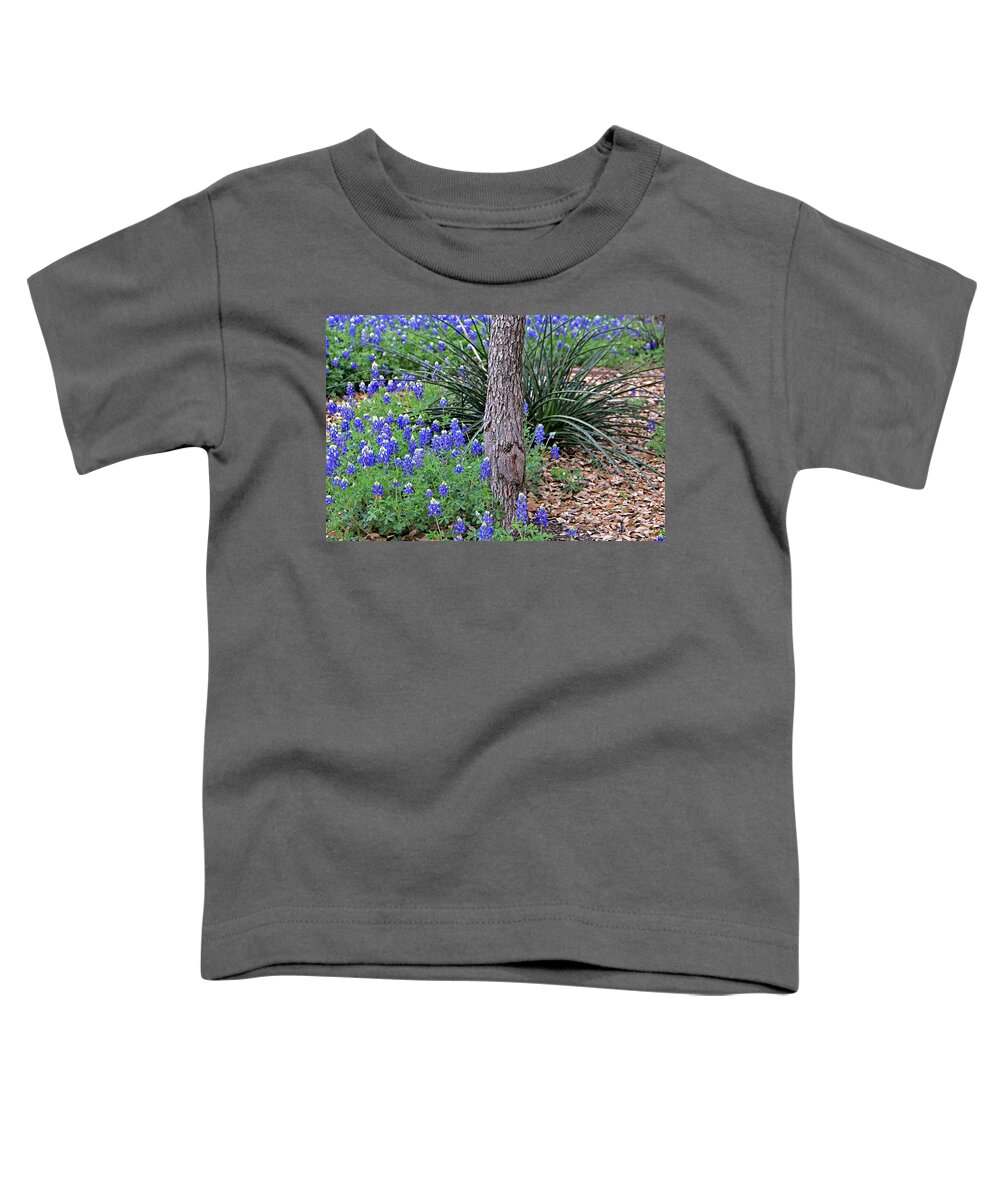 Landscape Toddler T-Shirt featuring the photograph Texas Bluebonnets by Matalyn Gardner