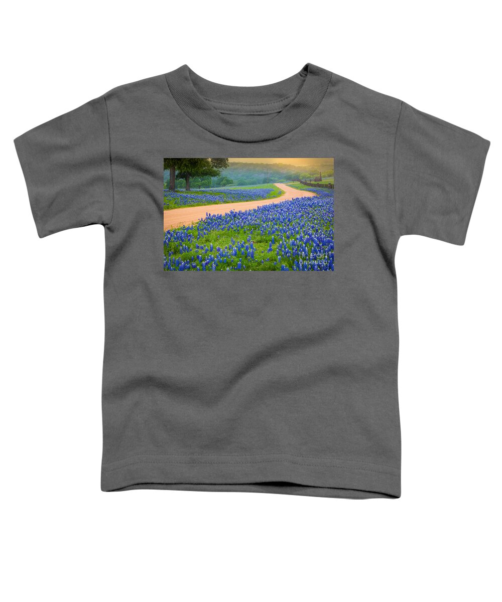 America Toddler T-Shirt featuring the photograph Texas Country Road by Inge Johnsson