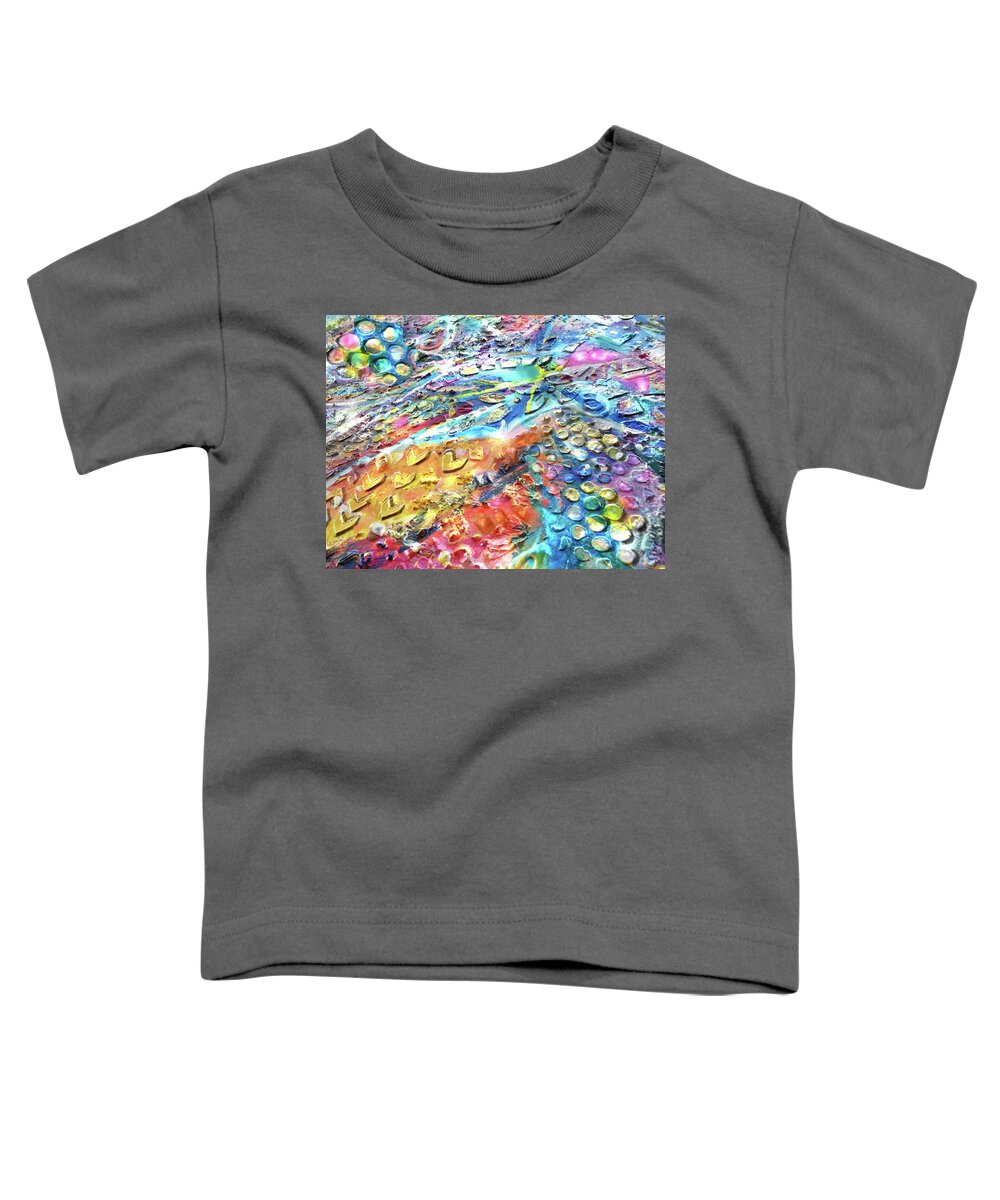 Abstract Toddler T-Shirt featuring the painting Textured Color Play 2 by Jean Batzell Fitzgerald