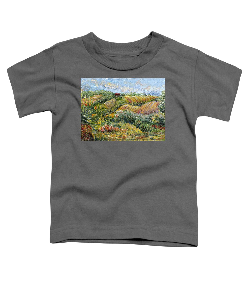 Texture Toddler T-Shirt featuring the painting Textured Tuscan Hills by Nadine Rippelmeyer