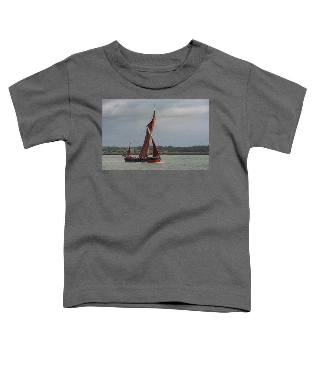 Thames Sailing Barges Toddler T-Shirt featuring the photograph Thames sailing barge Repertor by Gary Eason