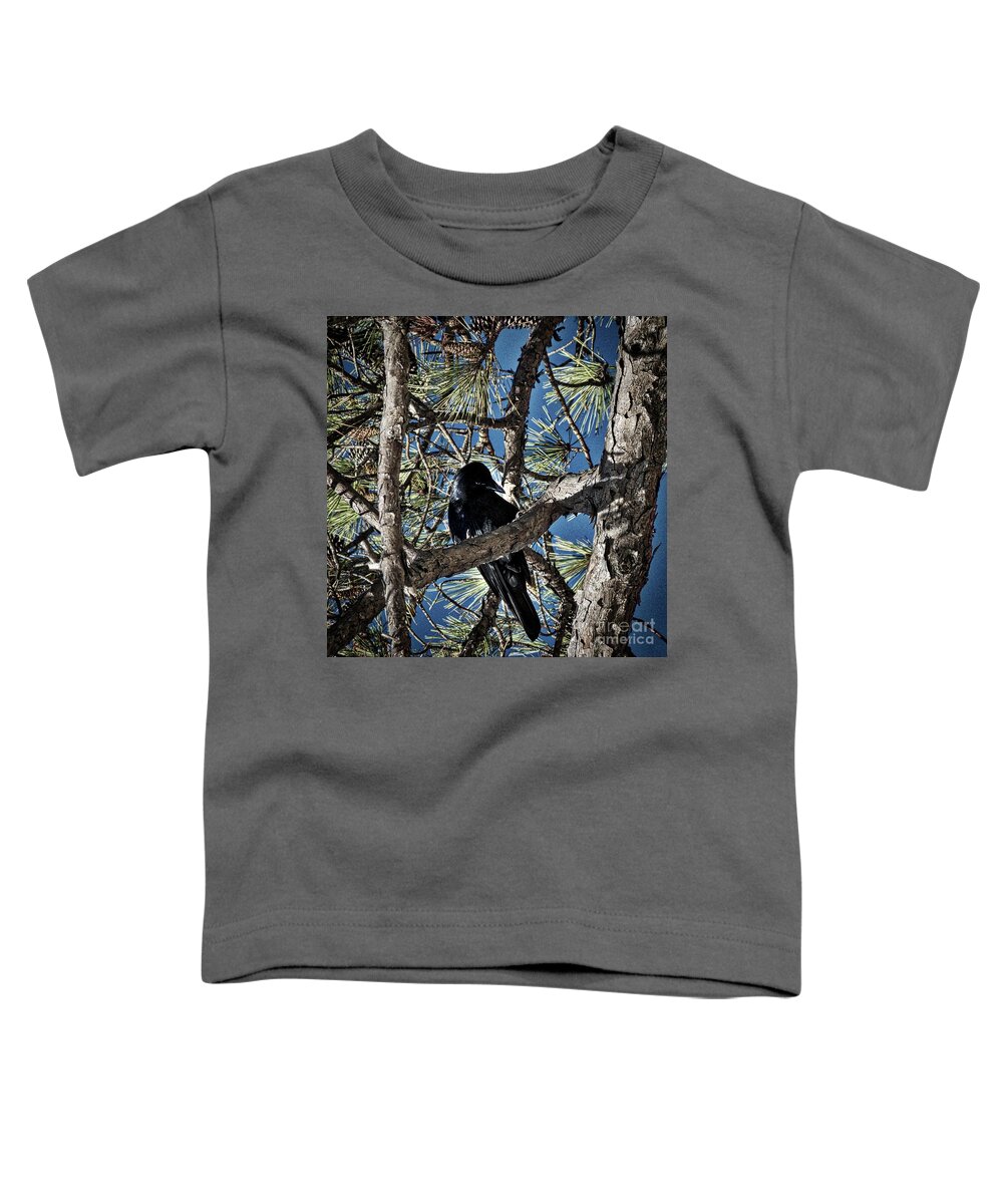 Nature Toddler T-Shirt featuring the photograph That Crow In The Backyard by Skip Willits