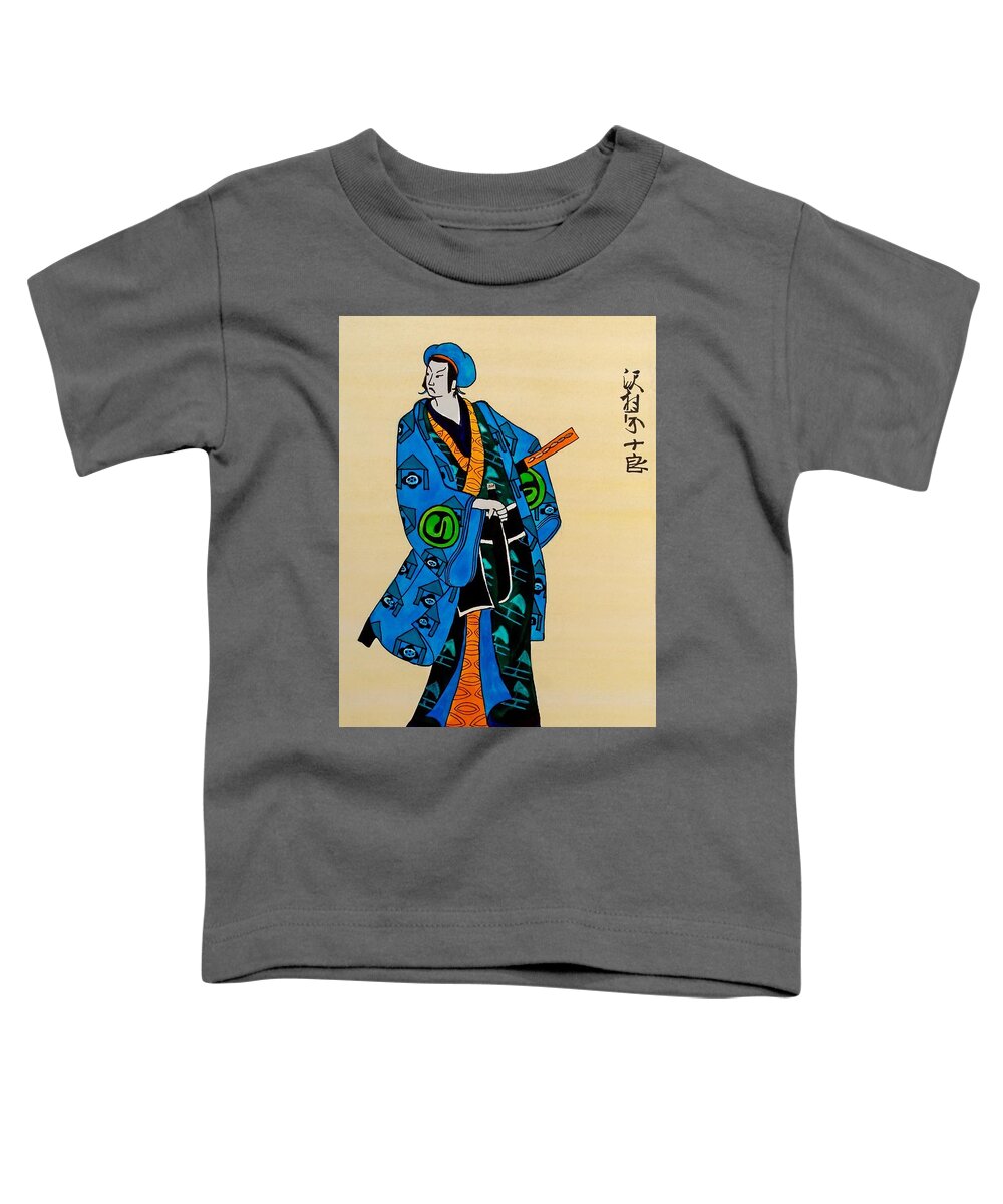 Samurai Toddler T-Shirt featuring the painting The Age of the Samurai 03 by Dora Hathazi Mendes