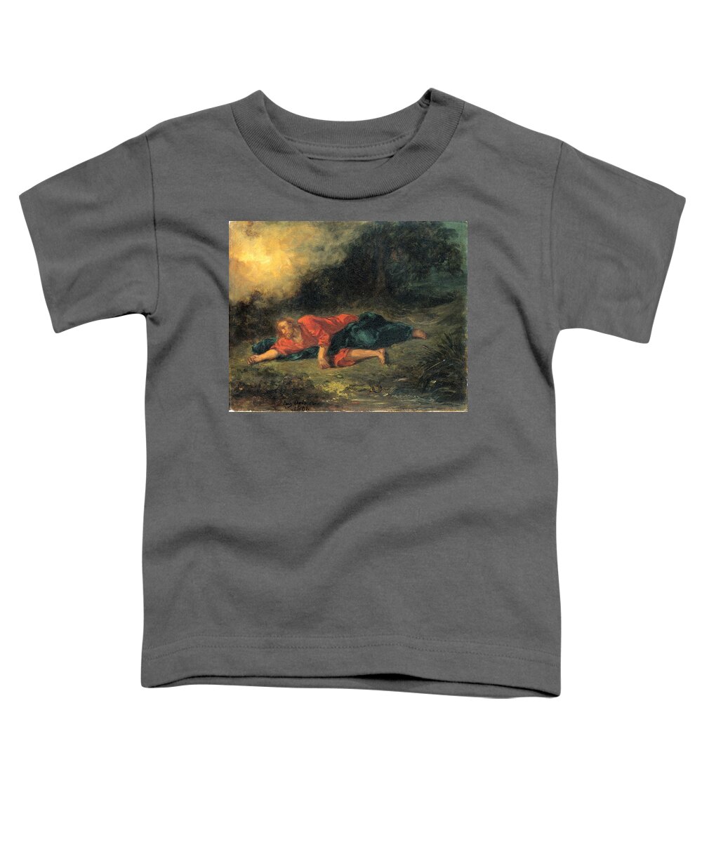 Eugene Delacroix Toddler T-Shirt featuring the painting The Agony in the Garden by Eugene Delacroix