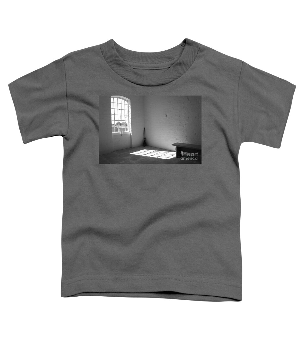 Welfare Toddler T-Shirt featuring the photograph The Art of Welfare. Broom and bench. by Elena Perelman