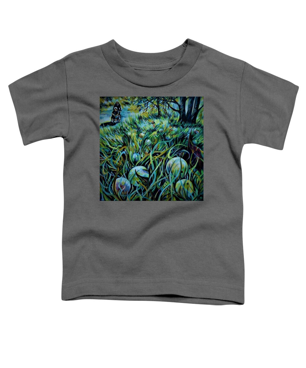 Autumn Toddler T-Shirt featuring the painting The Autumn For My Soul by Anna Duyunova