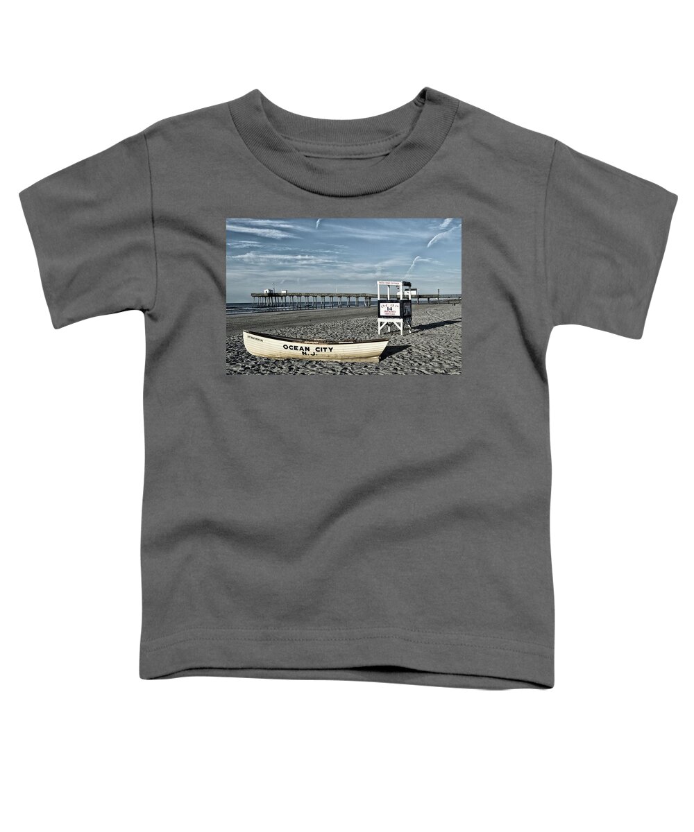 Ocean City Toddler T-Shirt featuring the photograph The Beach At Ocean City, NJ by James DeFazio