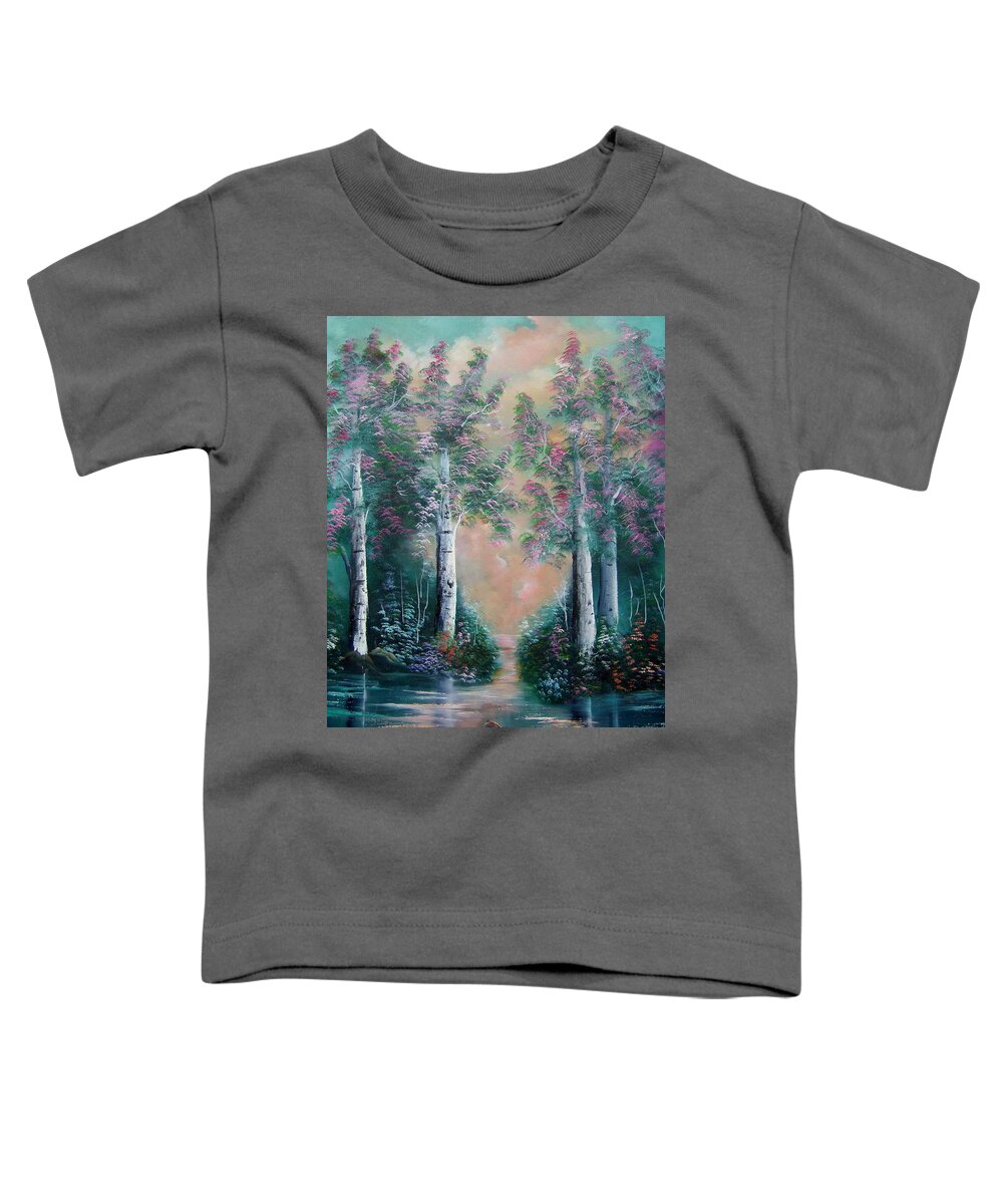 Landscape Toddler T-Shirt featuring the painting The Beauty of Nature by Debra Campbell