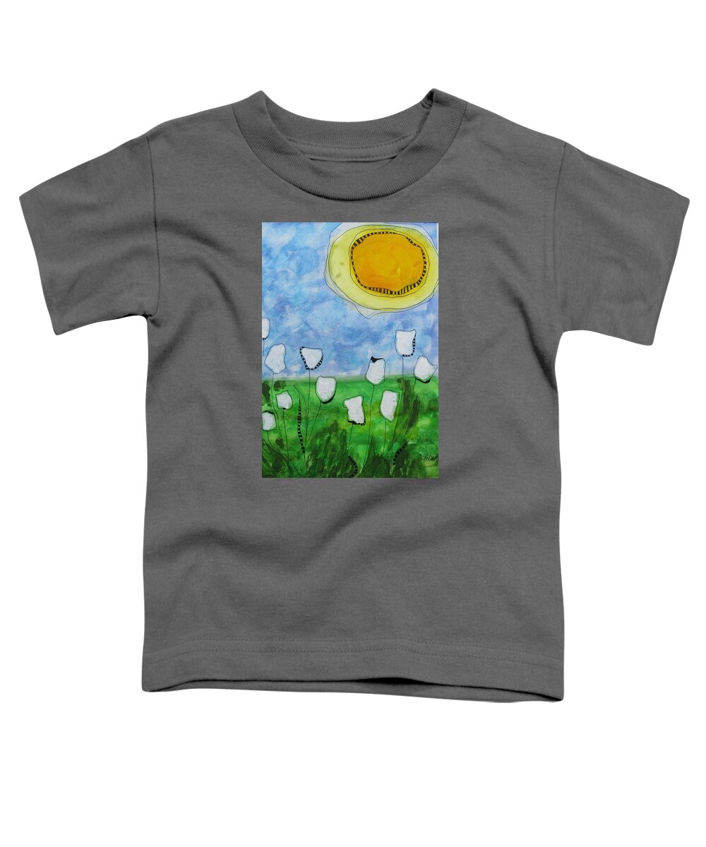 Abstract Toddler T-Shirt featuring the painting The Big Sun by Louise Adams