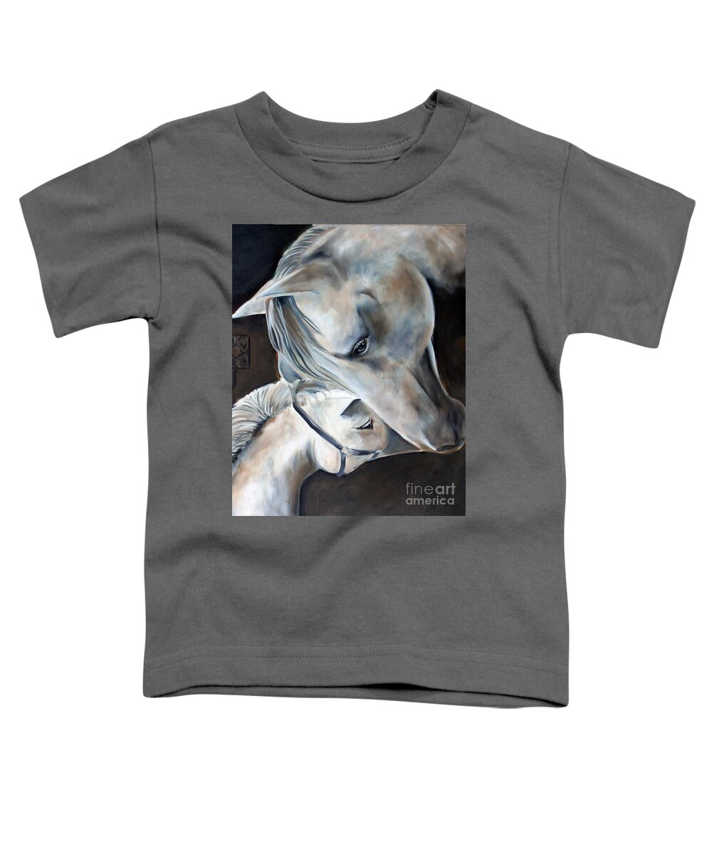 Horse Toddler T-Shirt featuring the painting The Bond by Debbie Hart