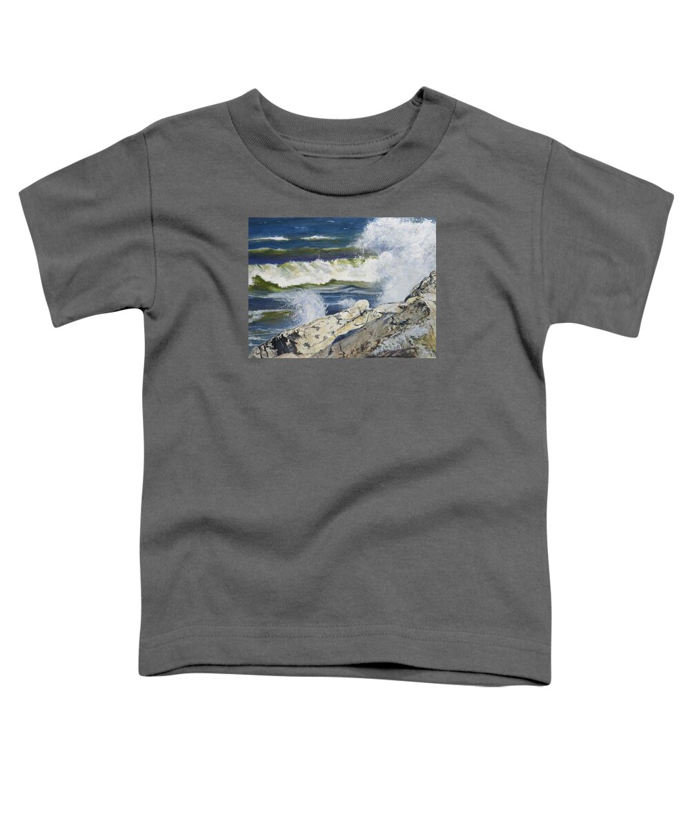 Water Toddler T-Shirt featuring the painting The Break by William Brody