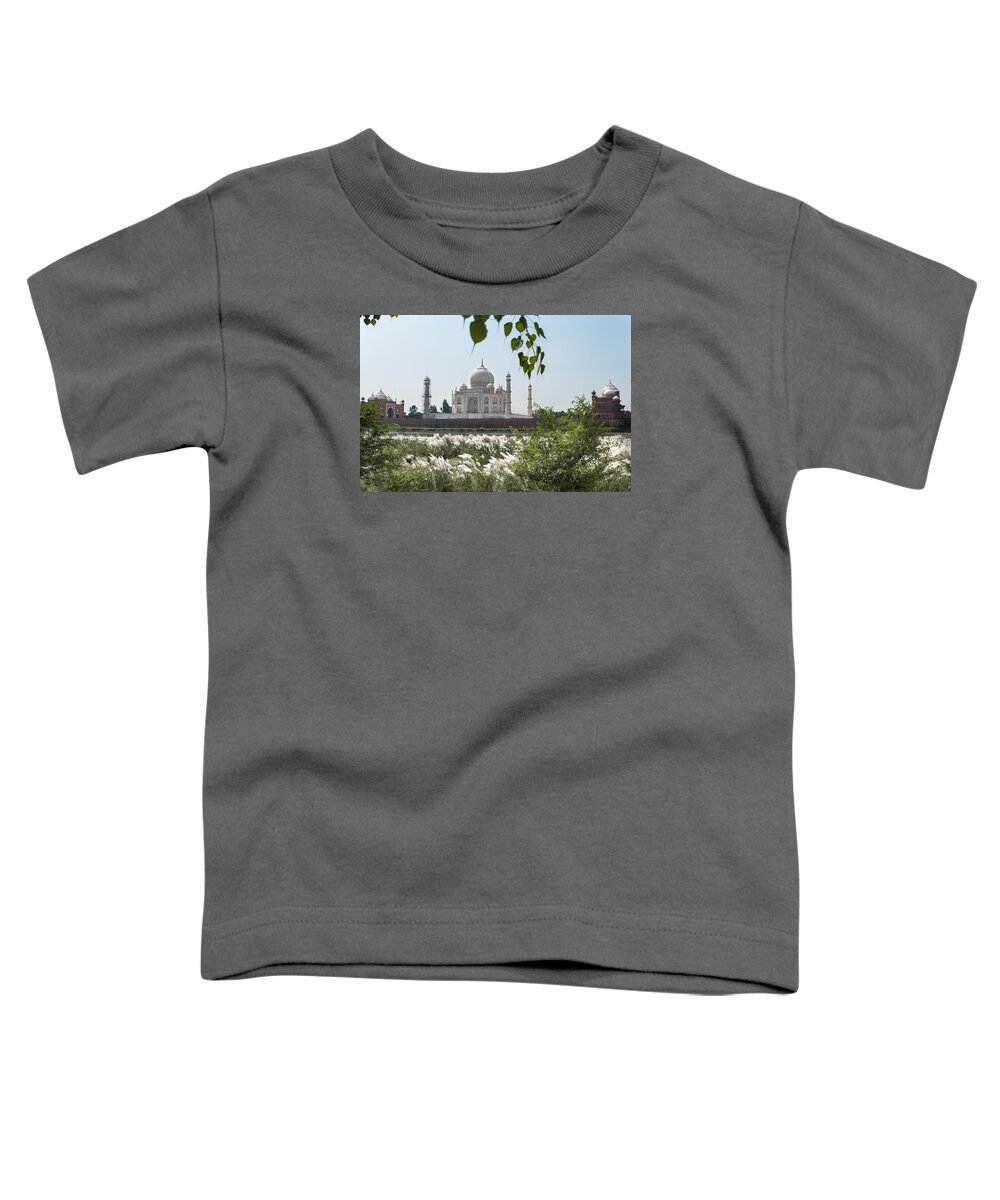 Agra Toddler T-Shirt featuring the photograph The Calm behind the Taj Mahal by Art Atkins