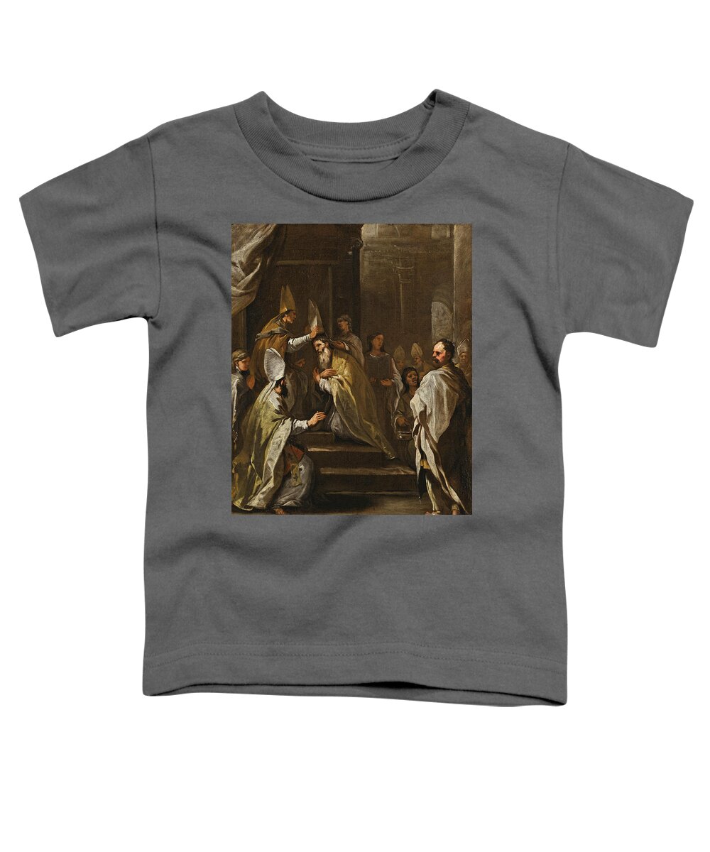 Luca Giordano Toddler T-Shirt featuring the painting The Consecration of Saint Gregorio Armeno by Luca Giordano