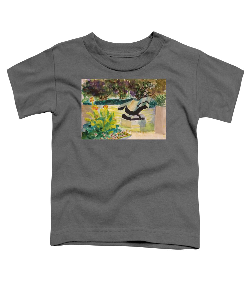 Architectural Toddler T-Shirt featuring the painting The Corinthian Garden by Nicolas Bouteneff