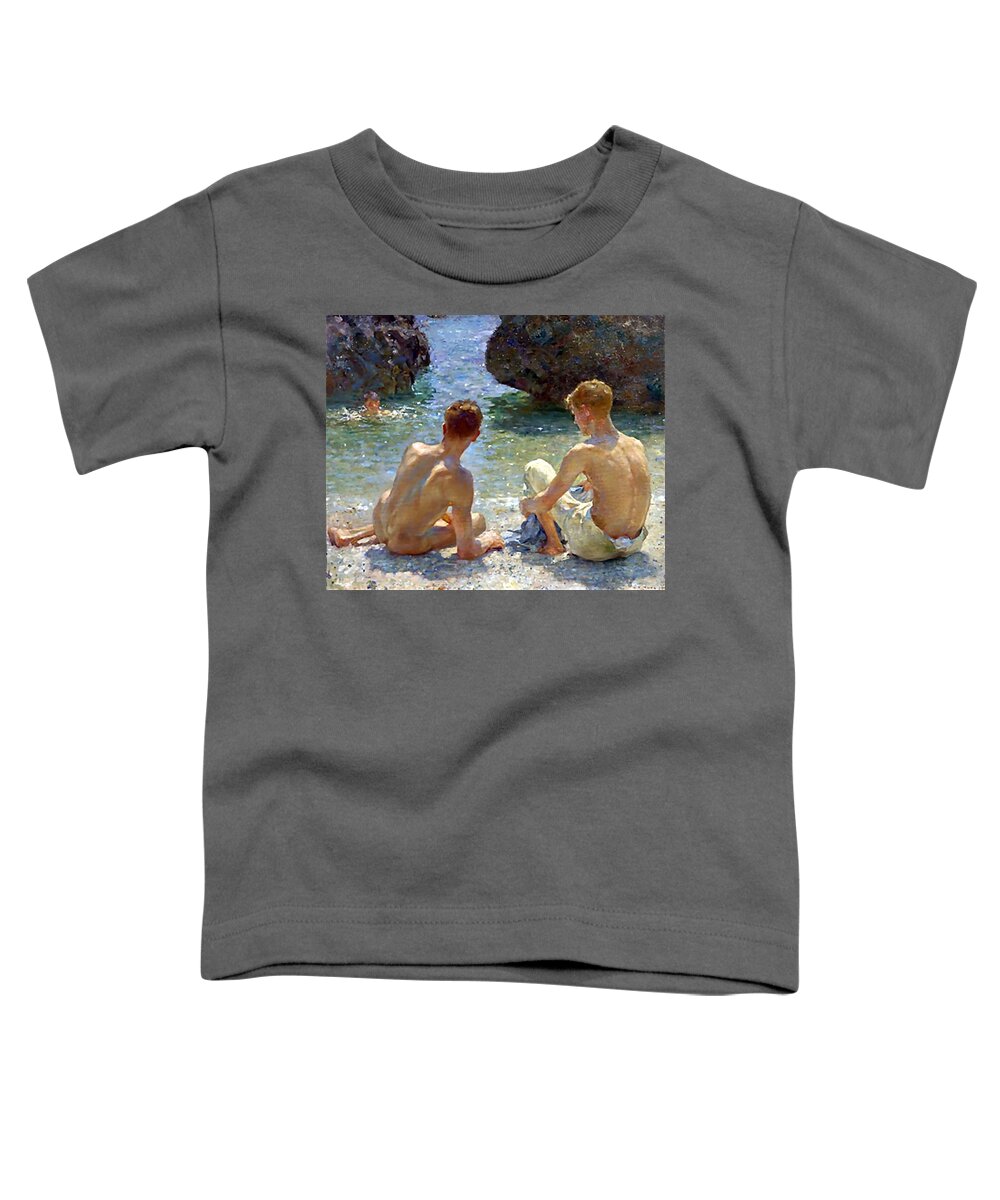 Critics Toddler T-Shirt featuring the painting The Critics by Henry Scott Tuke