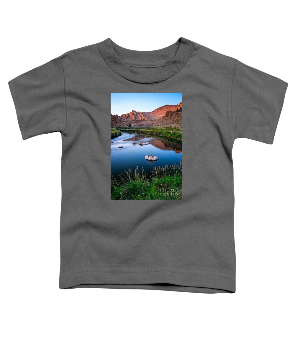 Smith Rock State Park Toddler T-Shirt featuring the photograph The Crooked River Runs Through Smith Rock State Park by Bryan Mullennix