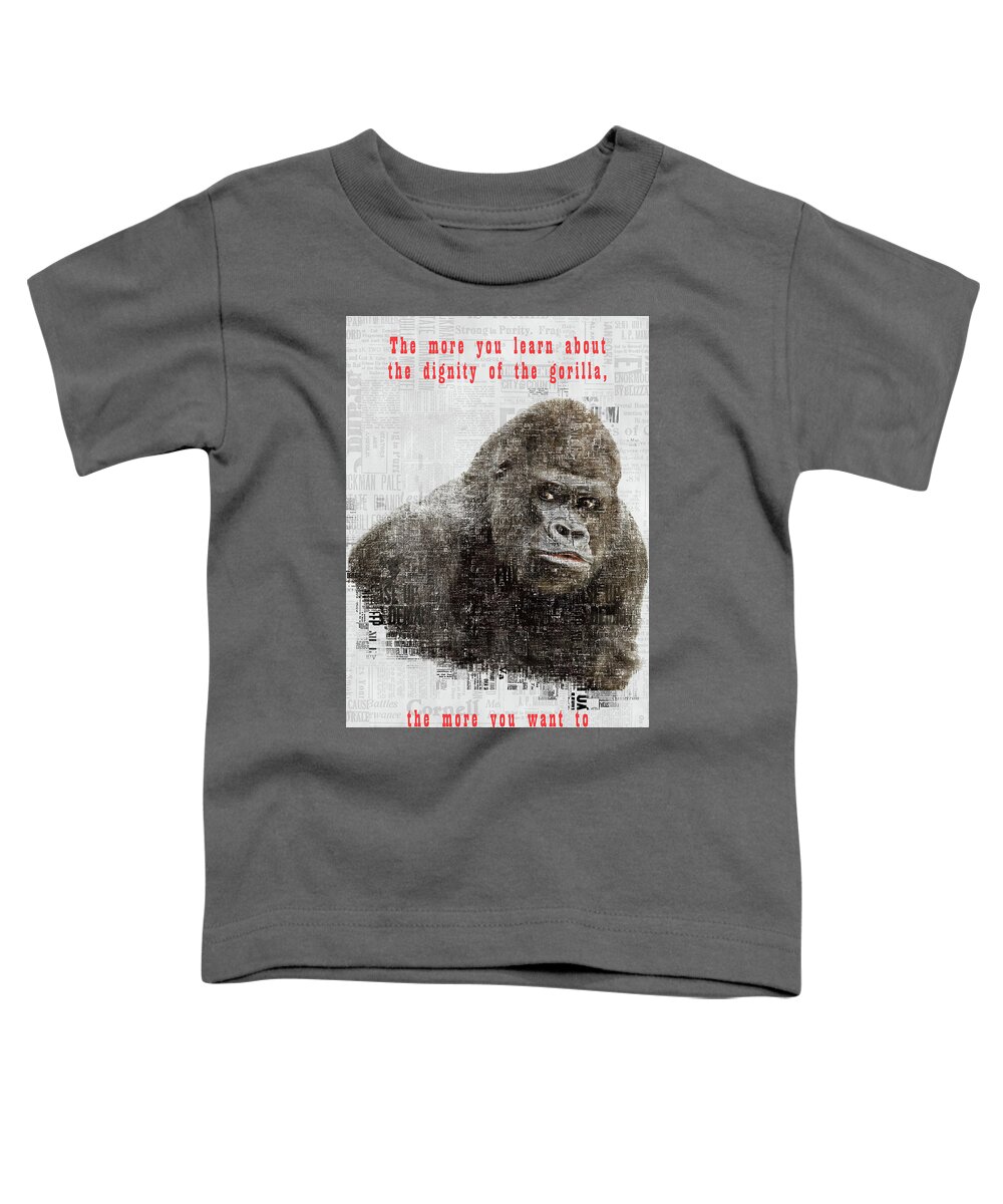 Gorilla Toddler T-Shirt featuring the photograph The Dignity of a Gorilla by Anthony Murphy