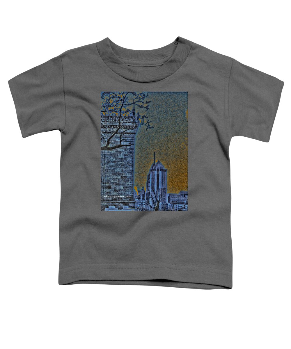 Philadelphia Toddler T-Shirt featuring the digital art The Encroachment Upon Art by Vincent Green