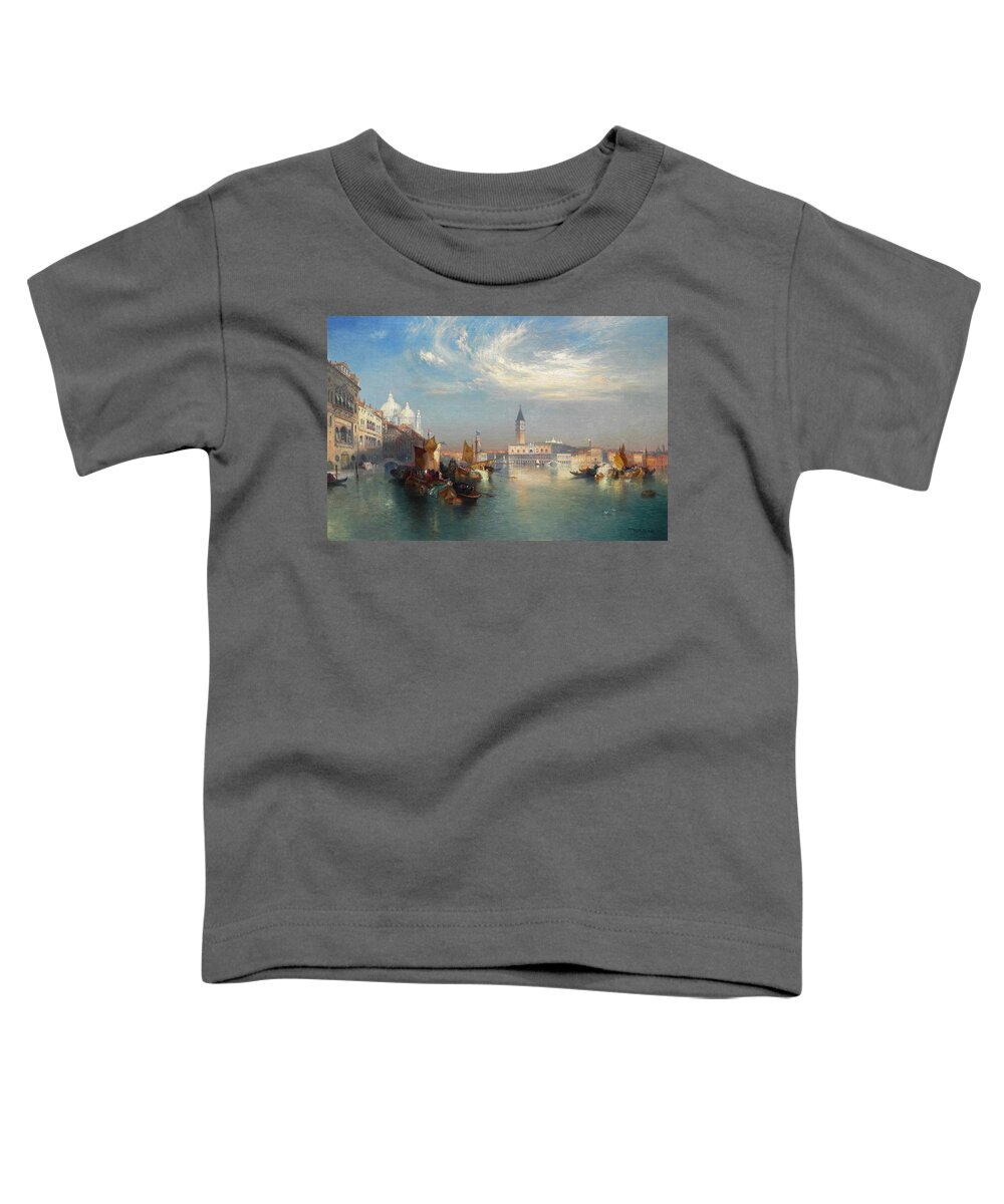 Thomas Moran Toddler T-Shirt featuring the painting The Entrance to the Grand Canal 2 by Thomas Moran