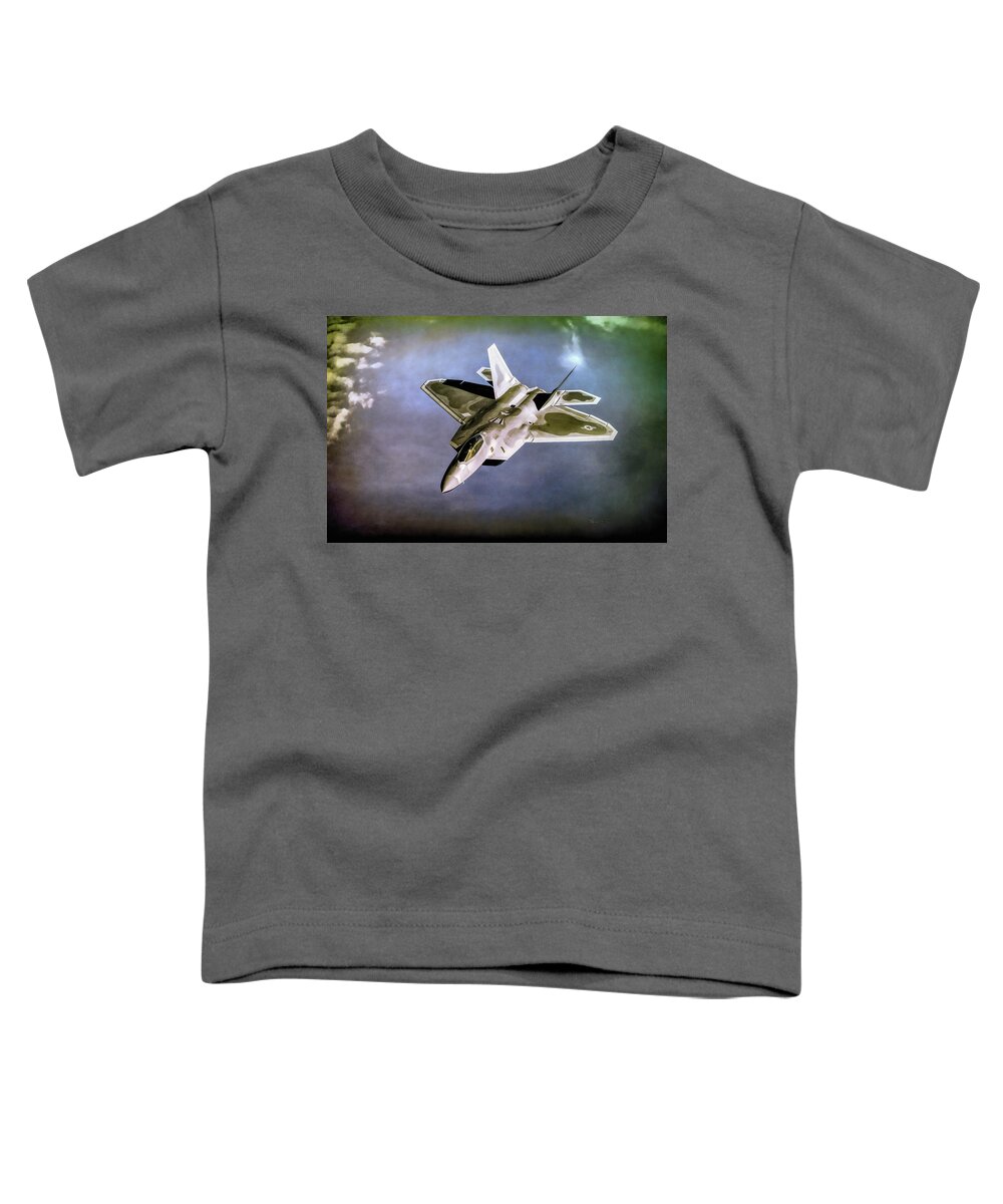 F-22 Toddler T-Shirt featuring the digital art The F-22 Raptor by David Luebbert