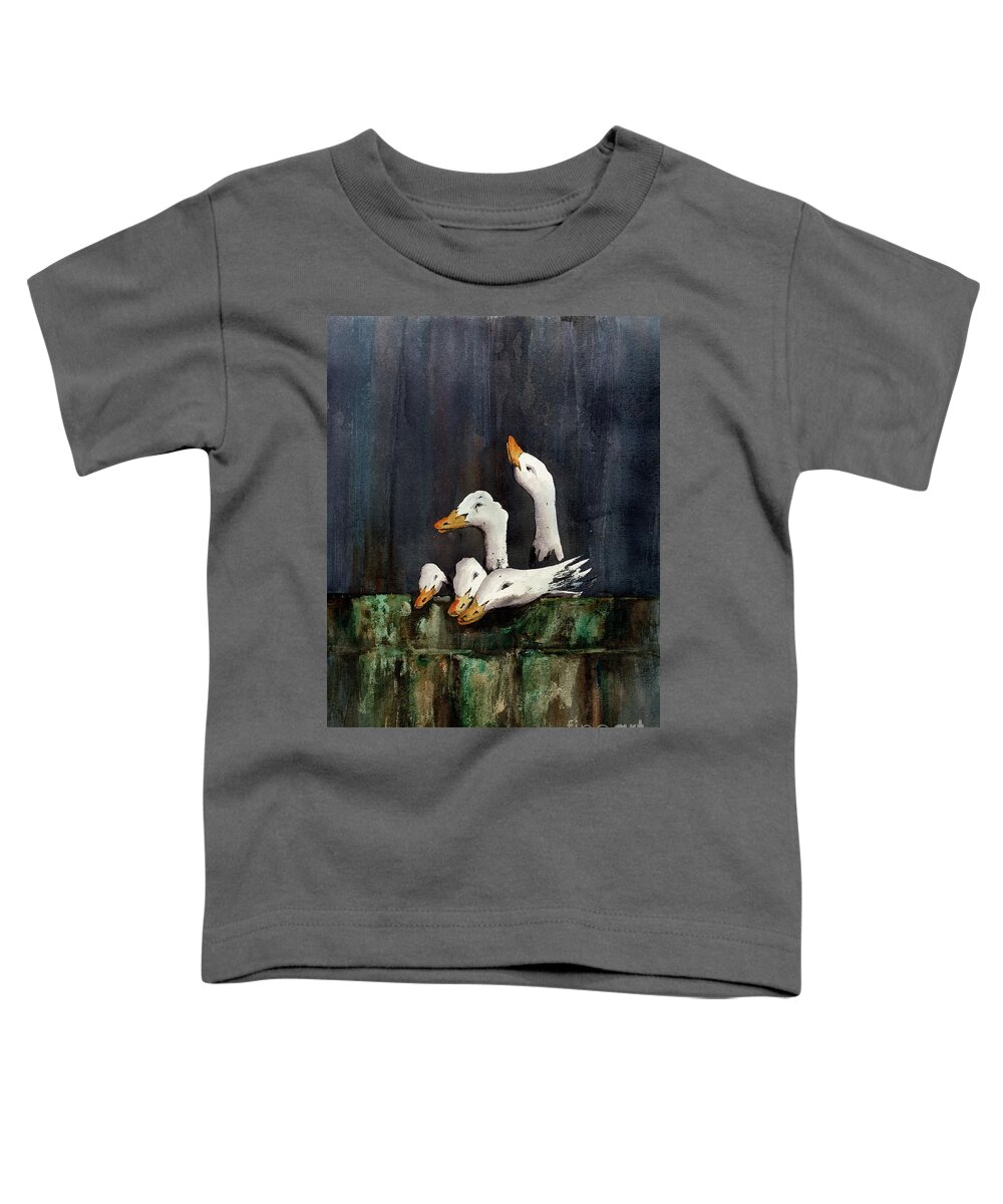  Toddler T-Shirt featuring the painting The Family Portrait by Val Byrne