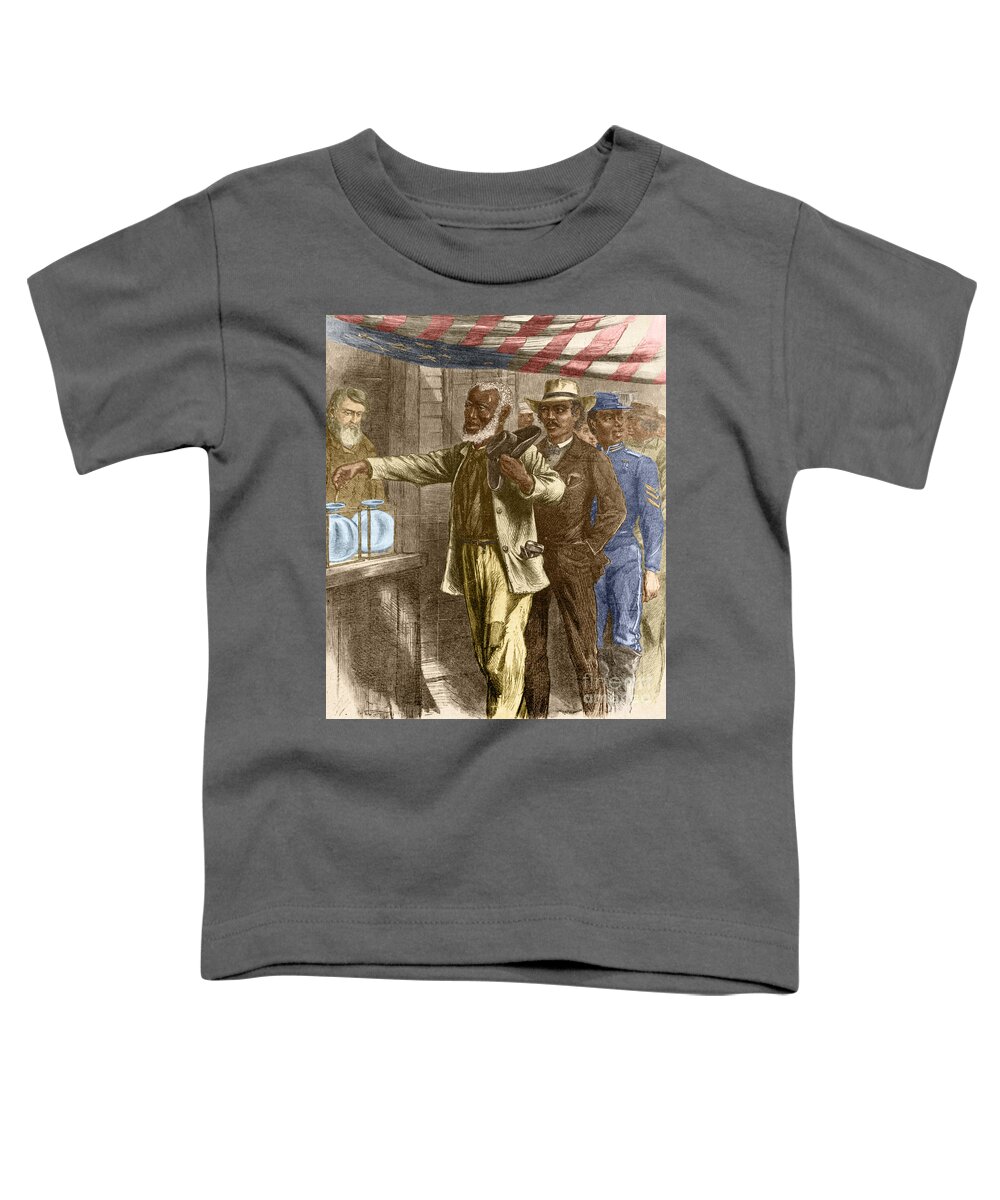 15th Amendment Toddler T-Shirt featuring the photograph The First Vote 1867 by Photo Researchers