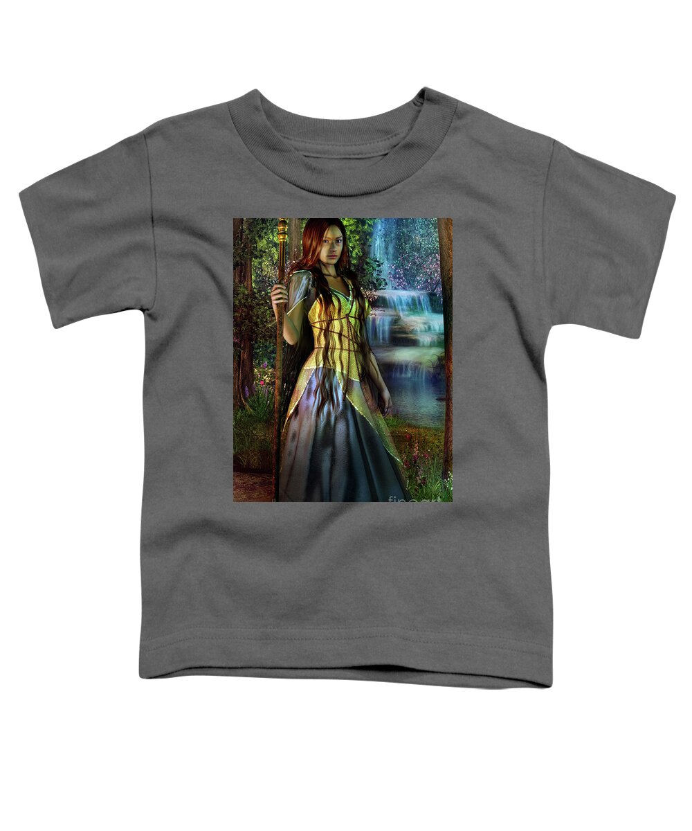 Waterfall Toddler T-Shirt featuring the digital art The Garden Of L by Shadowlea Is