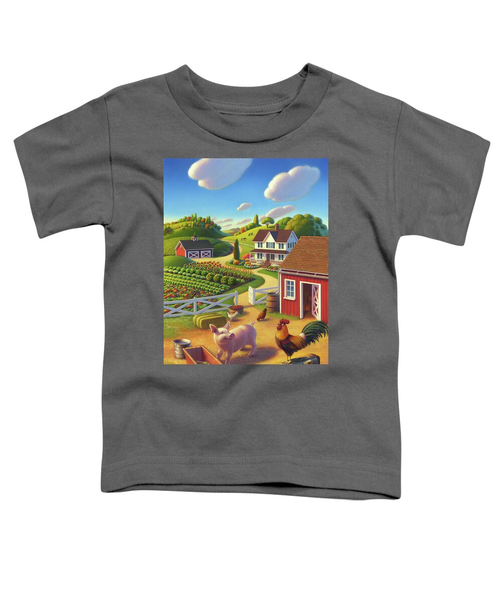 Farm Scene Toddler T-Shirt featuring the painting Welcome Home by Robin Moline