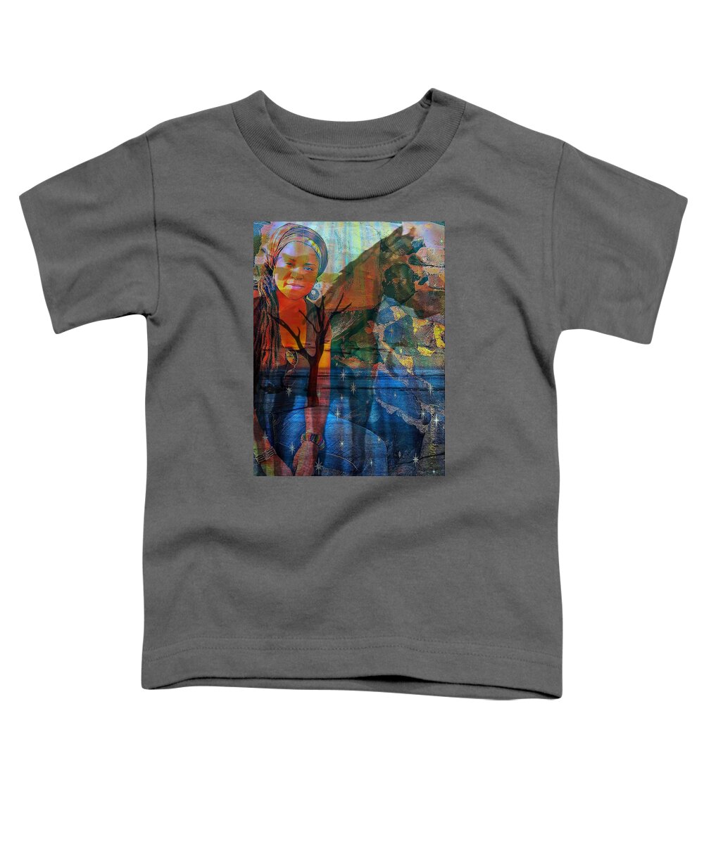Faniart Toddler T-Shirt featuring the digital art The Horse and Me by Fania Simon