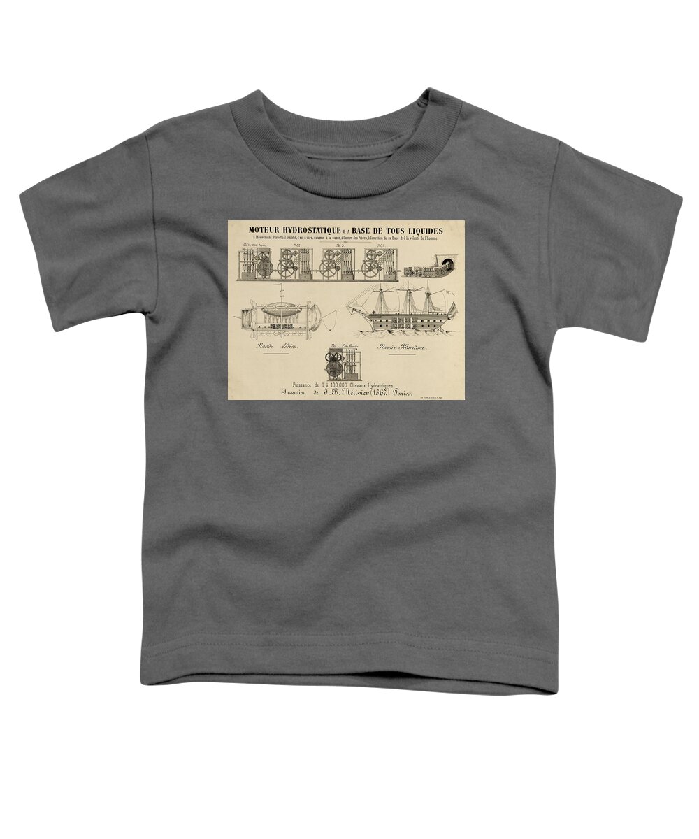 Vintage Toddler T-Shirt featuring the drawing The hydrostatic Motor by Vintage Pix