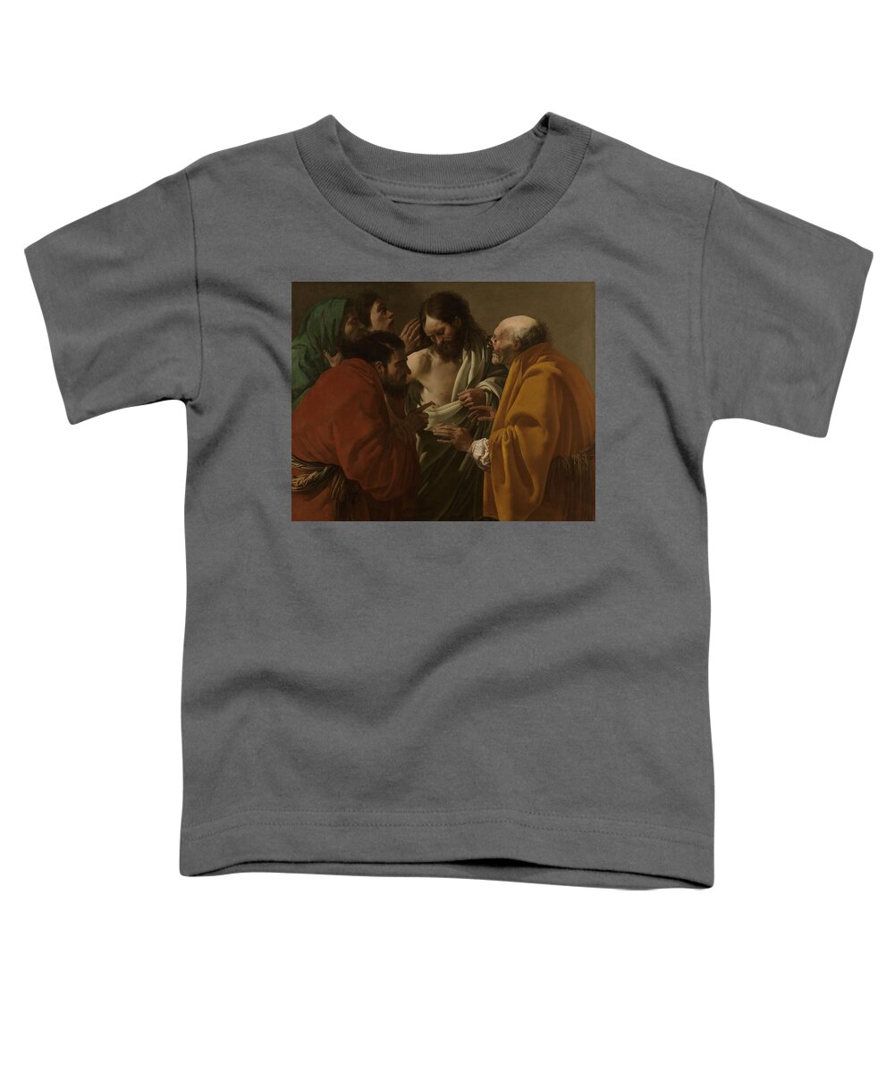 Christ Toddler T-Shirt featuring the painting The Incredulity of Thomas by Vincent Monozlay