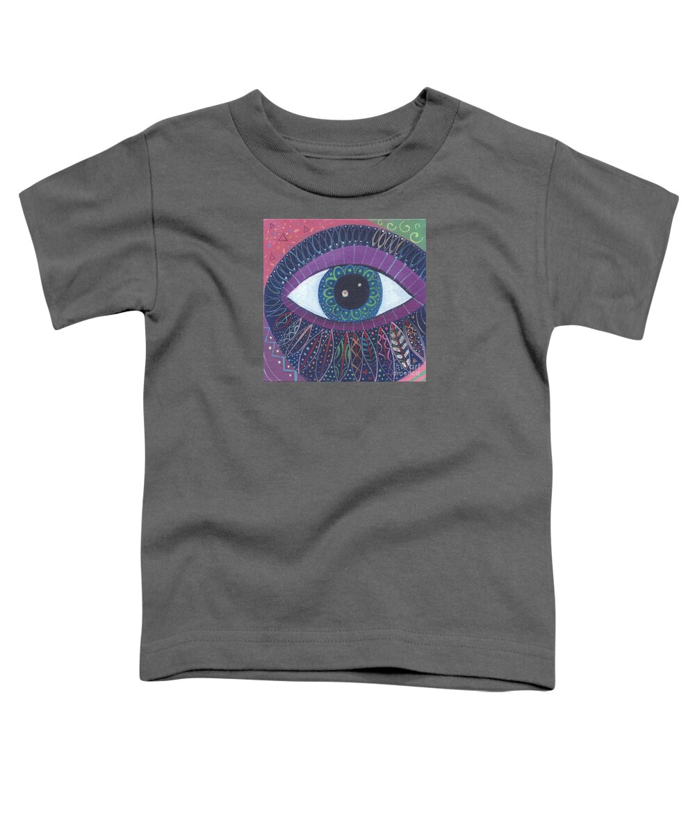 Eye Toddler T-Shirt featuring the painting The Joy of Design X X X V I I I by Helena Tiainen
