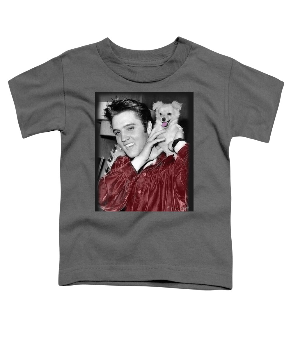 Elvis Toddler T-Shirt featuring the photograph The King Rocks On XXX by Al Bourassa