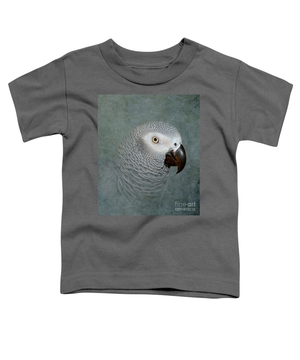 Parrot Toddler T-Shirt featuring the photograph The Love of a Gray by Betty LaRue