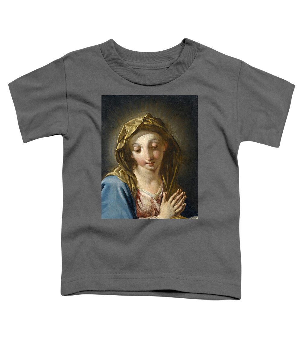 Giambattista Pittoni Toddler T-Shirt featuring the painting The Madonna annunciate by Giambattista Pittoni