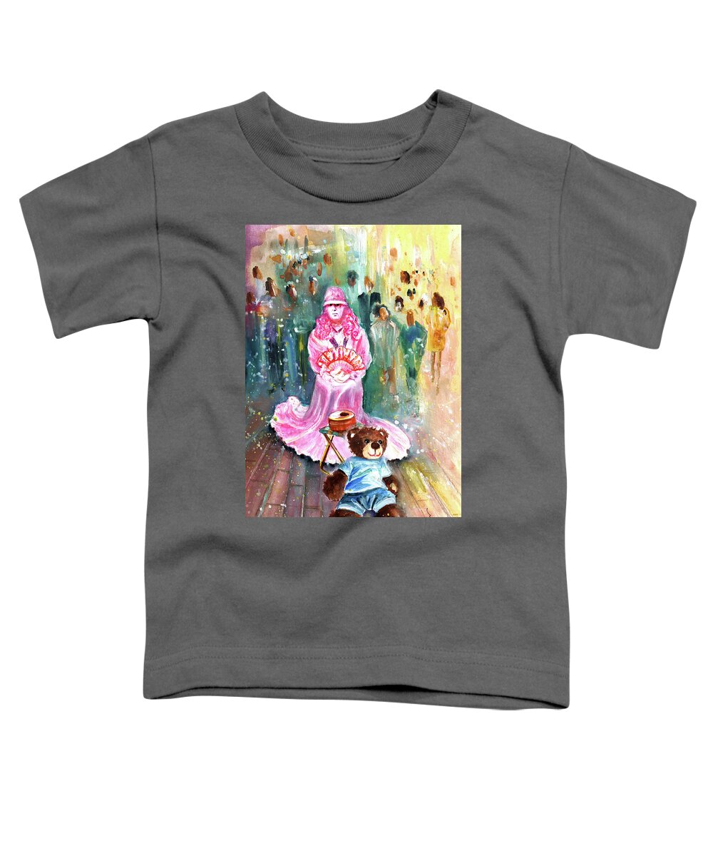 Truffle Mcfurry Toddler T-Shirt featuring the painting The Mime From Benidorm by Miki De Goodaboom