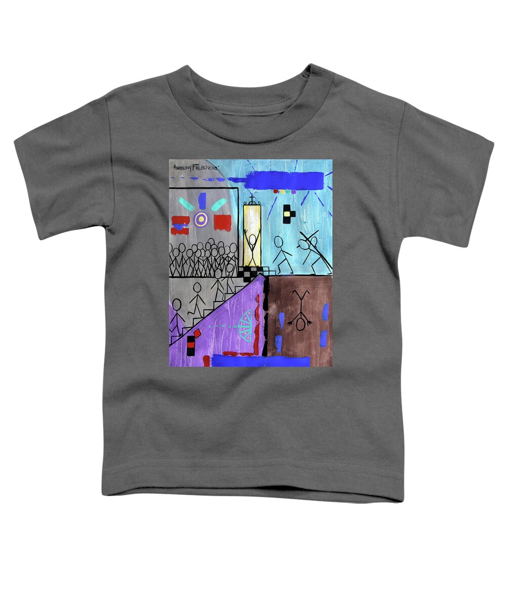 Abstract Toddler T-Shirt featuring the painting The Narrow Door Matthew 7-13-14 by Anthony Falbo